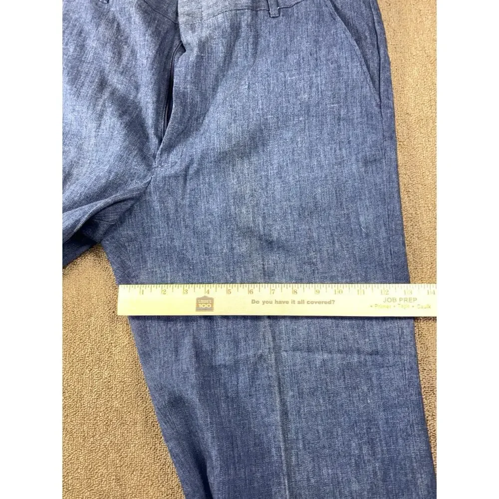 Vintage 1960s–70s American Fashion Collection Chambray Dress Pants 36x31 USA